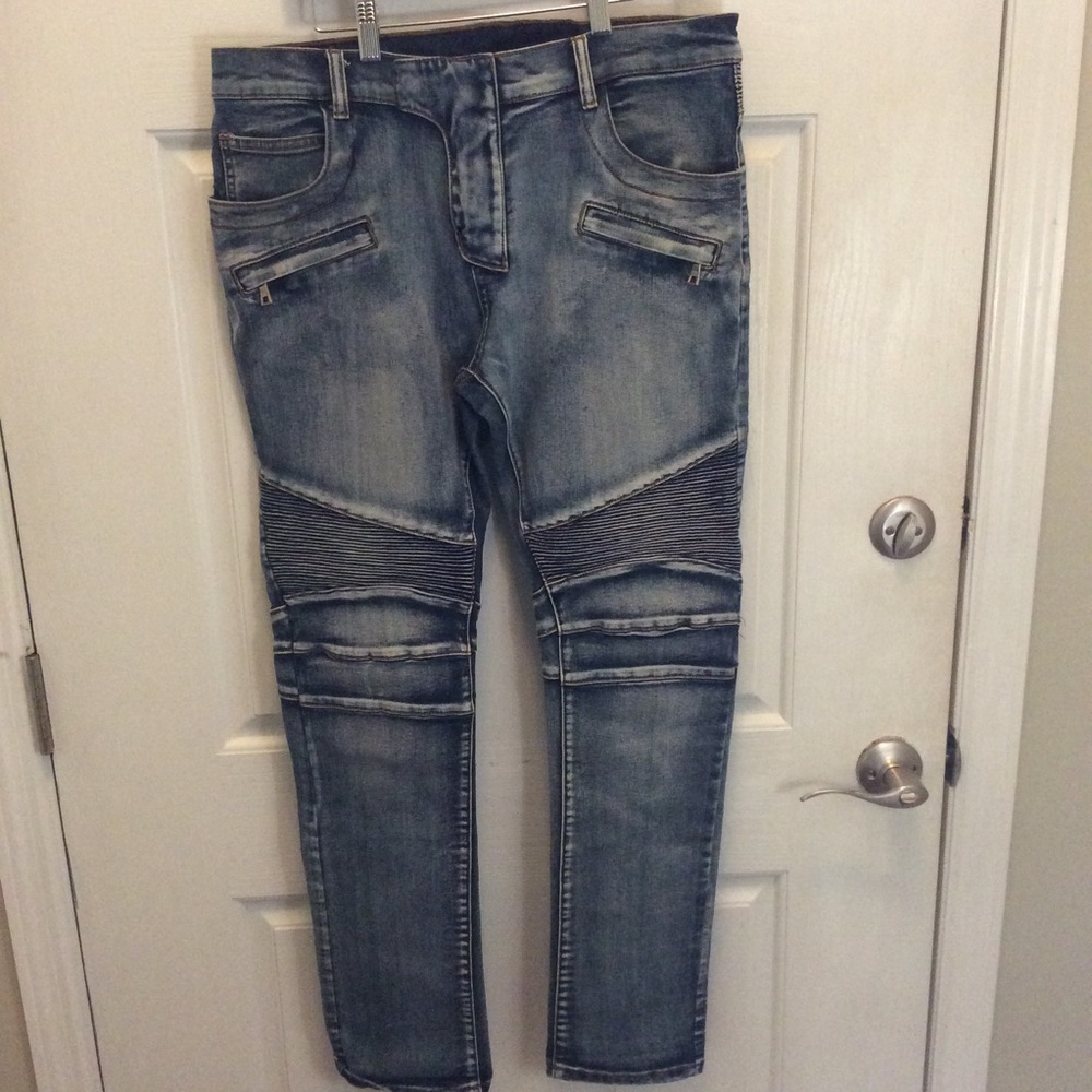 Balmain skinny biker jeans size 36